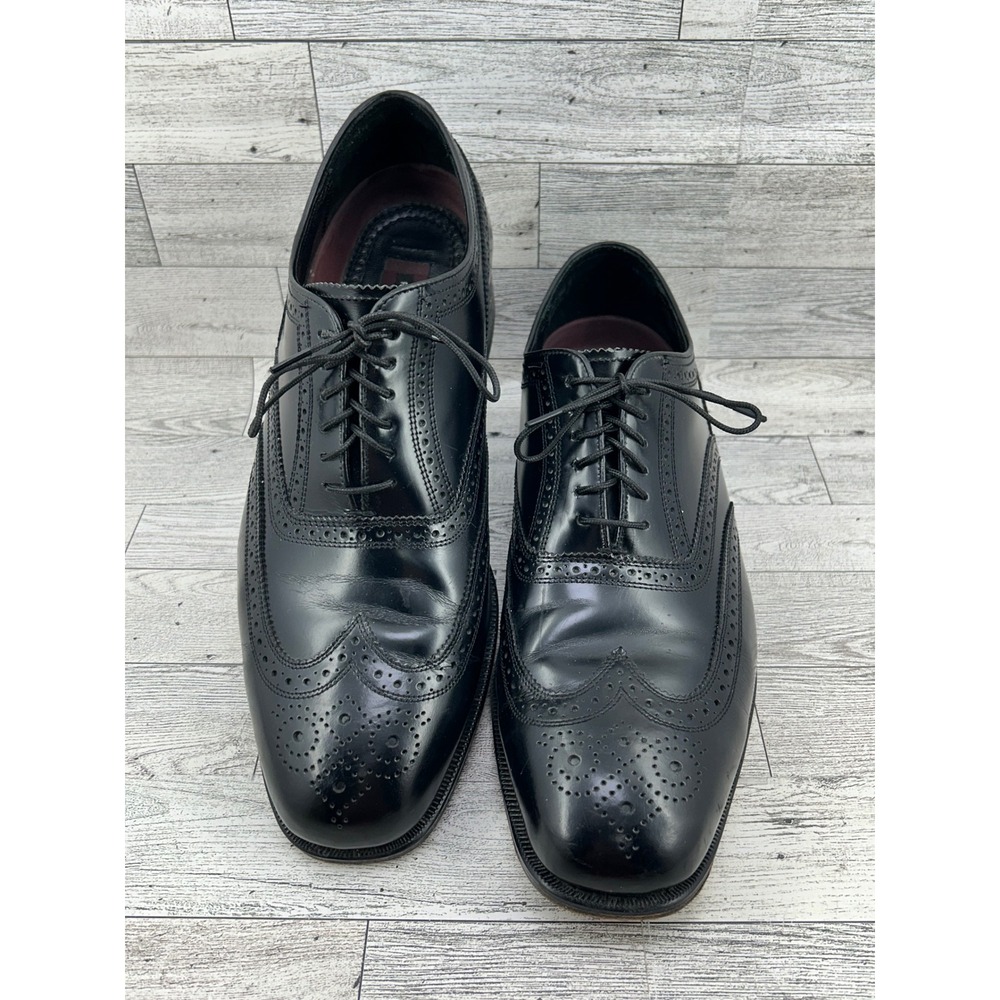 Florsheim Mens Black Leather Wingtip Brogue Oxford Dress Shoes 11‎ D 17066-01